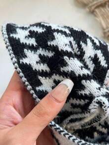 1 件高品质千鸟格印花针织头带，宽打结弹性发带，适合女士，适合户外、运动、街头、度假，适合隐藏白发，防风，是情人节、感恩节、学校用品、大学、头带的最佳礼物 - 咖啡棕 - 查看 5