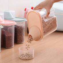 4PCS Cereal Storage Containers 2.2L Airtight Food Storage Container With Spout For Kitchen Plastic Dry Food Dispenser Containers With Measuring Cup For Cereals Rice Pet Food Dry Food - 2.2L - View 2