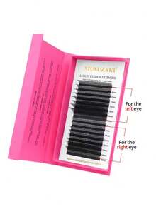 XIUSUZAKI 狐狸造型3D睫毛嫁接哑光黑自动开花假睫毛预制浓密单根睫毛12排