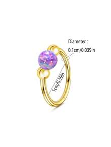 18克蛋白石鼻环，女士款，8毫米/10毫米316L医用钢鼻环，可作鼻环、鼻中隔环和耳骨耳环使用。蛋白石鼻环，316L医用钢低过敏性银色鼻中隔环，女士款，18克铰链式耳骨耳廓耳软骨耳屏耳骨耳环。 - 如圖所示 - 查看 28