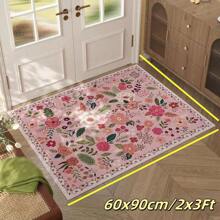 Entreemat met bloemenmotief in Boheemse stijl - antislip, waterabsorberend, binnen- en buitengebruik, decoratie voor entree, slaapkamer, keuken, gang, machinewasbaar, 61 x 180 cm