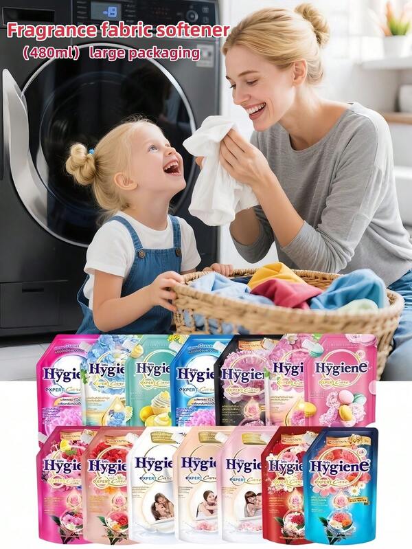 480ml Large Packaging Fabric Perfume & Softener Concentrate – Travel-Sized Laundry Detergent, Anti-Static, Fabric Enhancer, Portable, Multiple Fragrances, Long-Lasting Freshness
