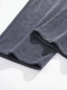 Men's Autumn And Winter Corduroy Straight Leg Pants With Anti Wrinkle And Drooping Feel, Labeled With Letters For Casual, Loose And Versatile Long Pants For Men - 淺灰 - 查看 3