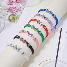 1Pc Butterfly Hand Woven Bracelet, Couple Friendship Bracelet, Gift Party - Đỏ - Xem 3