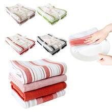 4pcs/Set Assorted Rectangular (17.72*25.59inch) Kitchen Towel Set, Soft Absorbent Dish Cloth, Cleaning Rags, Tea Towels, Ribbon Packaging, Suitable As Thanksgiving Gift, Farmhouse Kitchen Decor