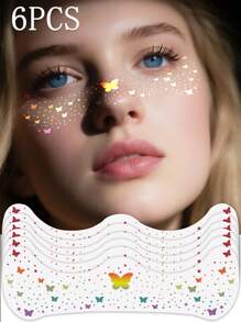 Glitzer Sommersprossen Gesichtstattoo, Glitzer Sommersprossen für das Gesicht, 24/12/6/4/2 Stück goldene Glitzer Sommersprossen, Gesichts-Glitzer Make-up Patches