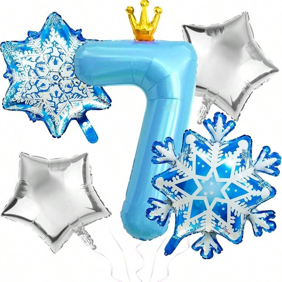 Frozen 7th Birthday Party Decorations Balloon 40  7 Balloon With Crown SnowFlake Foil Mylar Balloons For Princess Anna  Frozen Theme Birthday Supplies Birthday Decorations Party Favors - Số 7 - Xem 1