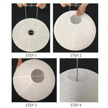 21.65Inch Large Round Paper Lantern Lamp ShadeWhite Rice Paper Lamp Shade Chinese Foldable Paper Lantern Lampshade For Home Indoor Living Room Bedroom Ceiling Decor - trắng - Xem 6