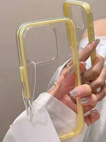 Apple Smart Fashion Phone Case With A High-End Feel, A Three-In-One Thickened And Hard Material, A Colorful Solid Color Frame, A Personalized Creative Pink, White, Black, Blue, Green, Minimalist Simple Fall Protection Full Coverage Transparent Feeling Colorful Phone Case Waterproof Shockproof Anti-Fall Scratch Resistant