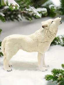 Miniaturowa figurka wilka arktycznego z żywicy, symulacja miniaturowego modelu wilka, zestaw ozdób, akcesoria, mikro ogród, dekoracja artystyczna, kreatywne rzemiosło, wystrój domu, prezent