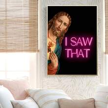 1pc Canvas Art Print,I Saw That Interesting One,Wood Framed Painting (1) Thickness 2. 5 Cm/ 1 Inch-Home Decoration For All Occasions,Ideal New Year, Valentine's Day,Thanksgiving,Easter,Christmas Gift,Room Decoration Aesthetic,Wall Decoration Art,Perfect Gift,Autumn And Winter Wall Decoration,Living Room Decoration, Bedroom Decoration, Kitchen Decoration, Entry Decoration, Bathroom Decoration, Direct Wall Painting, High Quality Wall Painting Poster,Modern Home Decoration Stretched And Framed Ready To Hang