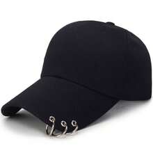 1 Mũ bóng chày Unisex trơn màu, dây đeo ba vòng phong cách Hàn Quốc, mũ snapback cho cặp đôi dã ngoại, lý tưởng cho mùa xuân và mùa hè - mũ bóng chày - Xem 8