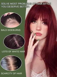 12 Inch High-Layered Straight Bangs Wig For Women BB Clip Style Invisible And Traceless Increase Hair Volume Modify Face Shape Straight Bangs Wig Synthetic Heat-Resistant Fiber Wig Suitable For Daily Holiday Party Wear