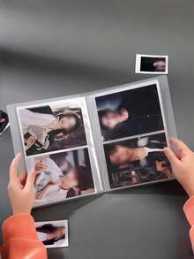 4/6英寸 80/160格透明相册，偶像照片卡夹，偶像明星卡片收藏册，创意相册，照片卡夹，Tay照片收纳 - 白色 - 查看 4