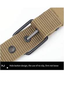 1 Peça Cinto de Lona Respirável de Náilon Masculino, Equipado com Fivela Militar Tática, Cinto de Náilon Outdoor Juvenil, Cinto de Fivela Trançada Respirável e Fashion, Tamanho Ajustável Poroso, Cinto Tático, Adequado para Lazer de Verão de Adolescentes, Esportes Outdoor, Viagem de Férias