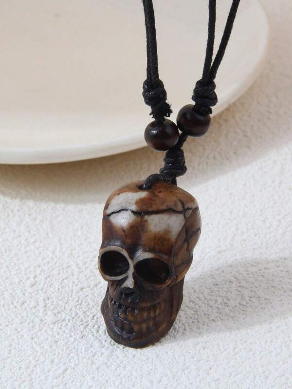 1 pièce Collier pendentif crâne vintage moyen-oriental, convient pour le port quotidien des hommes