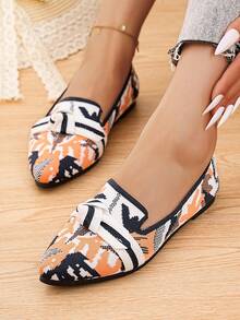 Nowe, modne, siatkowe buty damskie, dzianinowe, płaskie, eleganckie, wsuwane, z noskiem w szpic, z miękką podeszwą, antypoślizgowe, z kokardką i krzyżującymi się paskami, z kwiatowym wzorem