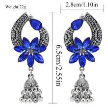 FANYINAN 1 对时尚、简约的蓝色水钻锌合金耳环，女士鸟笼流苏耳环，非常适合日常夏季度假，用这些耳环配饰营造复古氛围。