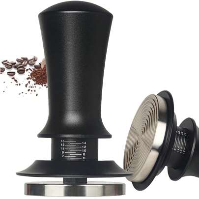 1pc Adjustable Pressure Coffee Tamper With Scale, 304 Stainless Steel Heavy Duty Coffee Tamper, 51/53/58mm Coffee Tamper, Tamper For Espresso Machine, Coffee Station Accessories, Barista Accessories