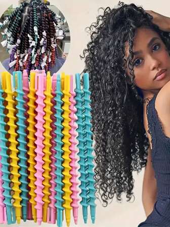 26pcs Mixed Color Spiral Curling Iron, Heat-Resistant Plastic Curling Iron, Suitable For Salon And Home Use, For Women's Ordinary Hair, Wave Styling Tool, Smooth Effect, Portable And Lightweight Curling Iron, DIY Hair Essential Spiral Hair Styling Iron, Curling Iron, Barber Hair Salon Tool Set, Suitable For Natural Hair Spiral Hair Styling Iron,Hair Curlers,Curly Hair Brush,Rollers,Curly Hair Products,Curler,Rollers For Hair,Hair Curl,Curly Hair Tools,Hair Roller