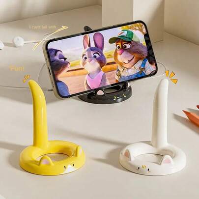 1pc Cartoon Cat Phone Stand - Adjustable Angle, Portable Multifunctional Desktop Holder, Cute Cat Design, Compatible With Most Smartphones, Suitable For Watching Videos And Making Calls, Phone Stand For Video Viewing