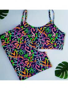 High Waist Gym Top And Shorts Fitness Set - Màu xanh hải quân - Xem 4