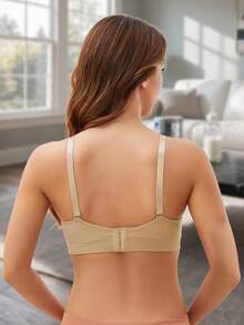 Seamless Design 4-Piece Maternity Nursing Bra (4 Colors: Black, Gray, Blue, Light Peach), Top-Fastening Comfortable Breastfeeding Bra, High Support, Full-Cup Design, Machine Washable, Durable Structure, Breathable Fabric, Suitable For Pregnancy And Breastfeeding, Breastfeeding Apparel, Elegant Underwear, Specially For New Mothers, Postpartum Care. - WHLX - 查看 10