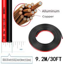 1PC 12/14/16/18/20 Gauge Wire, 12-20 AWG Automotive Wire, 9.2M/30FT 2-Conductor Red And Black 12V/24V DC Cord LED Lights Remote Control Extension Cord Automotive Speaker Cord