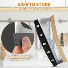 ALLTOP Pizza Cutter Rocker - High Performance Stainless Steel Slicer Blade With One-Count Wooden Handle - Efficient And Durable Pizza Accessory - Perfect Kitchen Tool For Home Cooking And Restaurant