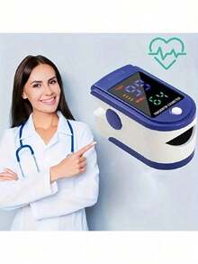 Oximetro Saturometro Pulsometro Pediátrico Para Adultos Monitor De Frecuencia Cardíaca, Oxímetro De Pulso Para El Hogar De Tipo Clip De Dedo Para La Detección De Oxígeno En La Sangre Y La Frecuencia Cardíaca (batería No Incluida) - 1PCS - Ver 3