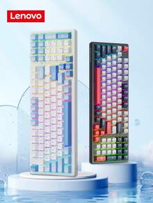 Lenovo GK10 Three-Mode Game Keyboard, 98 Keys, Plug And Play, Real Mechanical Shaft, All-Key Hot Swap, Cool RGB Lighting Effect, Large-Capacity Battery, Suitable For Daily Office Or Playing Games. - Multicolor - View 3
