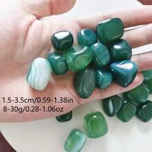 QYDCX 绿玛瑙滚石，适用于仙人掌和多肉植物的花坛、花瓶填充物、景观底部装饰 - 綠瑪瑙 - 查看 3