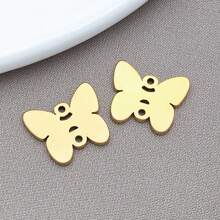 2pcs Gold Stainless Steel Butterfly Bee Charms Metal Flying Incests For Jewelry Making Charms Bracelets Necklaces Crafts Crafting Accessories