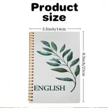 1 件 5.5*8.3 英寸 A5 英文印刷笔记本 灰色/绿色，适用于学校用品，返校 - 5.5*8.3英寸 - 查看 3