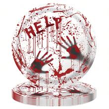 10 buc/50 buc/80 buc Halloween Party Supplies Înfricoșător Amprente de Mâini Însângerate Farfurii de Hârtie Șervețele Pahare Set de Tacâmuri Set de Cină cu Amprente de Mâini Însângerate pentru Decorațiuni Înfricoșătoare de Halloween Party