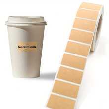 Kraft Paper Sealing Label Stickers Roll, Self-Adhesive, Writable, Suitable For Packaging & Labeling