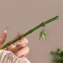 1pc New Chinese Style Geometric Floral Hair Clip, Vintage Elegant Girl Hair Accessory, Minimalist Modern High-End Hair Stick Ornament, Bun Extension, Hair Bun Maker, Bun Hair Piece, Hair Styling Pins, Pins For Hair, Bobby Pins, Flower, Vacation Outfits Woman, Hair Accessories