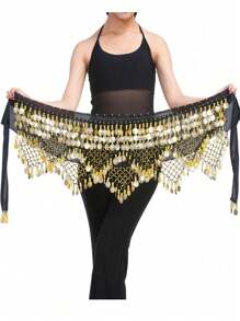 320 硬币肚皮舞腰链，3 层金币腰带，用于舞蹈、舞蹈练习臀部围巾秋季、秋季、万圣节 - 錢幣肚皮舞腰鏈 - 查看 8