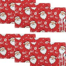 1 pieza/4 piezas/6 piezas Manteles individuales de lino con estampado de copos de nieve y árboles de Navidad, Navidad, regalo de Navidad, decoración navideña, adecuado para mesa de comedor, decoración para todo el año, manteles individuales modernos lavables, decoración de habitación, manteles individuales, posavasos, manteles de mesa de cocina y comedor, decoración de fiesta interior y exterior, decoración del hogar, regalo ideal