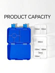Yocity 1pc Solid Color Or Printed Detachable Bento Box, Lunch Box, Divided Lunch Box, Suitable For Picnic, Cafeteria, Kitchen Organization, Kitchen Accessories, Suitable For Work And Travel (Stickers Sold Separately) - Multicolor - View 6