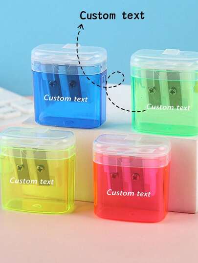 1PC/4PCS Custom Pencil Applicator Pencil Sharpener Labor Saving Silky And Not Dirty Hands Convenient Pencil Sharpener Tool Custom Text Prevention For Children Friends Family Classmates Good Small Gift