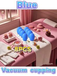 2个/8个硅胶面膜套装 - 真空吸盘按摩杯，专业中式拔罐 - 缓解背部肌肉酸痛，改善肤质，适合居家旅行，便携，可拆卸防油硅胶吸盘 - 彩色 - 查看 14