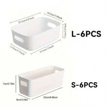 1/2/4/8/12PCS Plastic Storage Bins And Baskets, Stackable Desktop Storage Box Fruit Cosmetic Sundries Small Capacity Kitchen Organizer For Kitchen, Bathroom, Office, Under Sink Organizer - Multicolor - View 6