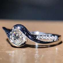 Alloy Engagement Wedding Jewelry, An Elegant Commitment Ring For The Bride, The Perfect Christmas Anniversary Gift For Your Loved One - Silvery - View 1
