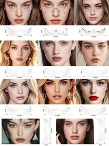 Glitzer Sommersprossen Gesichtstattoo, Glitzer Sommersprossen für das Gesicht, 24/12/6/4/2 Stück goldene Glitzer Sommersprossen, Gesichts-Glitzer Make-up Patches