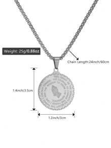 1 Pieza Collar De Oración De Serenidad Para Hombres Con Colgante De Moneda De Oración De Manos Orando Para Mujeres Del Versículo De La Biblia De La Oración Del Señor Regalo De Joyería De Coraje Y Sabiduría Para Niños Acero Inoxidable 24 Pulgadas