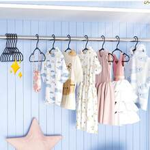 10/20pcs Plastic Hangers - Closet Hangers, Grey, Pink, Green, White, Blue, Black, Small Size Hangers, Suitable For Shirts, Dresses, Clothing Storage Organization, Hangers, Fashionable Hanger Design, Sturdy Hanger Design