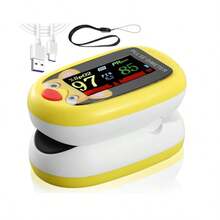 Oxímetro de dedoOximetría recargableRitmo cardíacoMedidor de pulso - Amarillo - Ver 2
