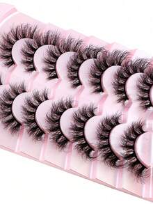 New Arrival 7 Pairs Cat Eye 3d Natural False Eyelashes + 5d Wispy Cross Manga Eyelash Mascara, Soft & Natural-Looking Eyelash Extension Makeup - Natural Lashes - View 4