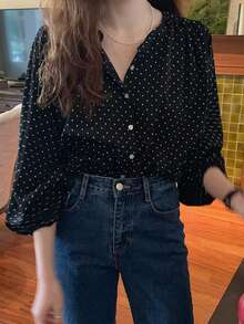 Women Blouses - Black - View 3
